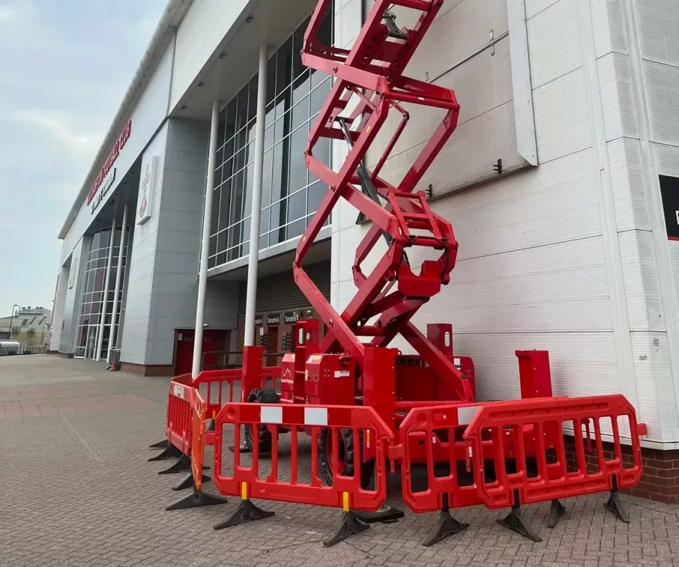 A red crane at Southampton Football Club